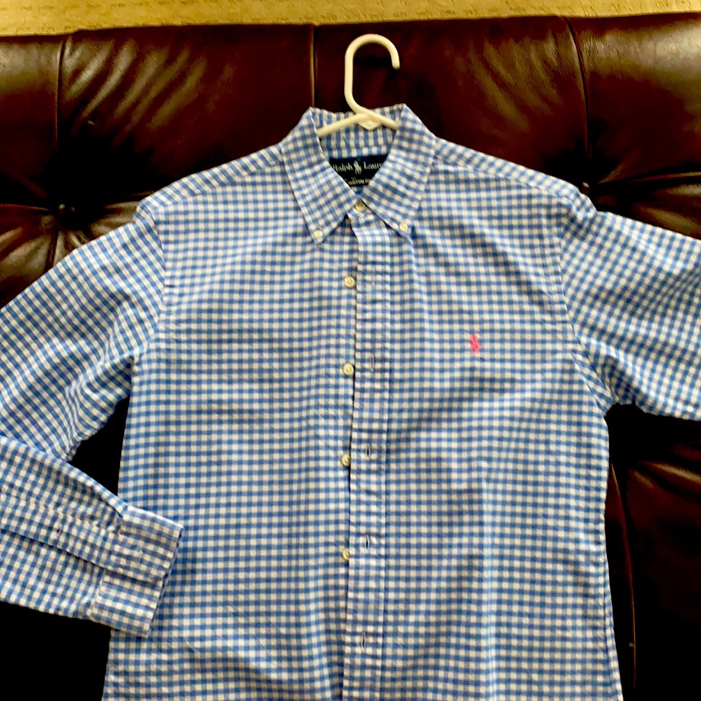 Ralph Lauren Blue & White Gingham Button Down